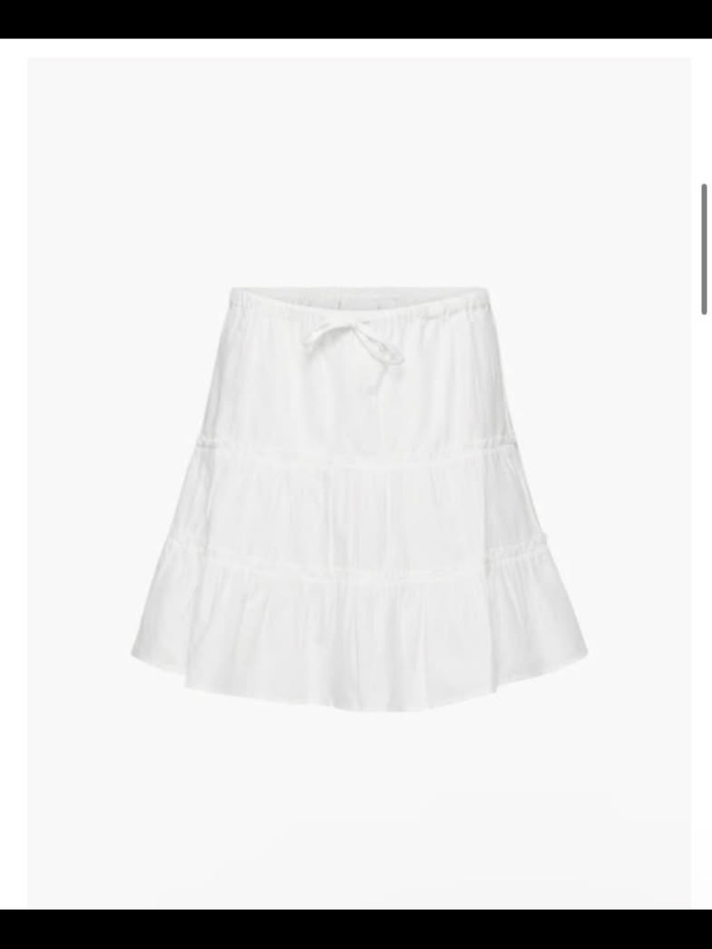 Women’s White Tiered Drawstring Skirt